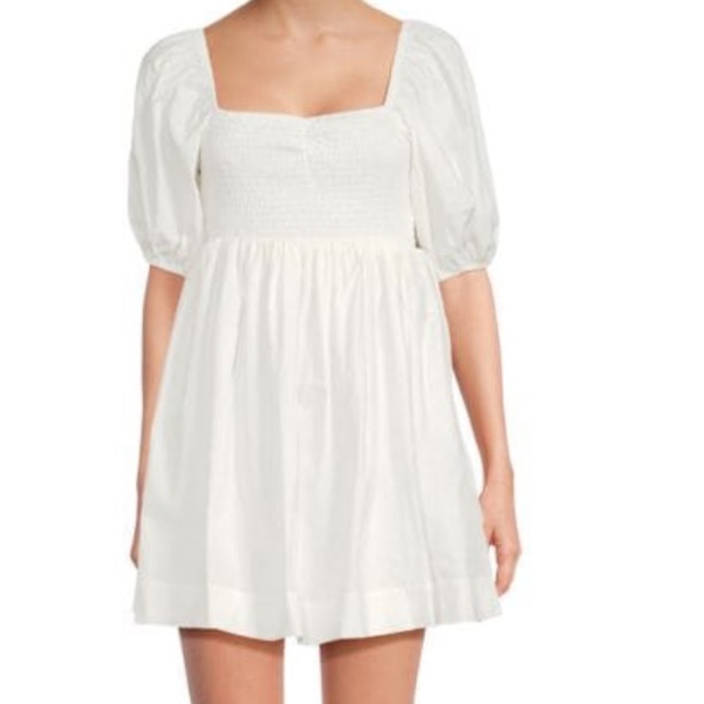 Kourt Bloom Puff Sleeve Mini Dress, White, small